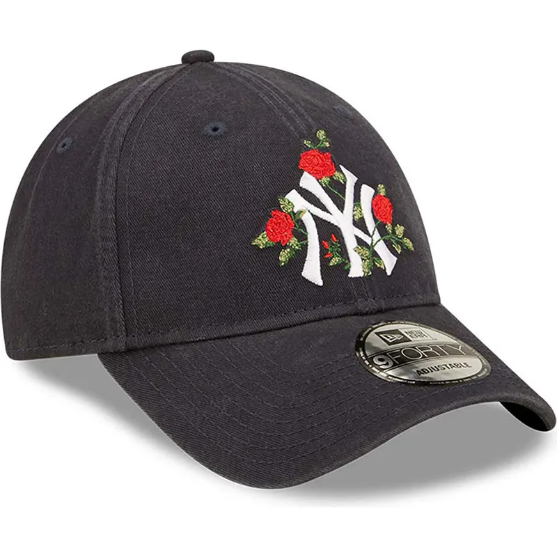 shapka-izvita-tmnosin-reguliruem-9forty-flower-na-new-york-yankees-mlb-ot-new-era