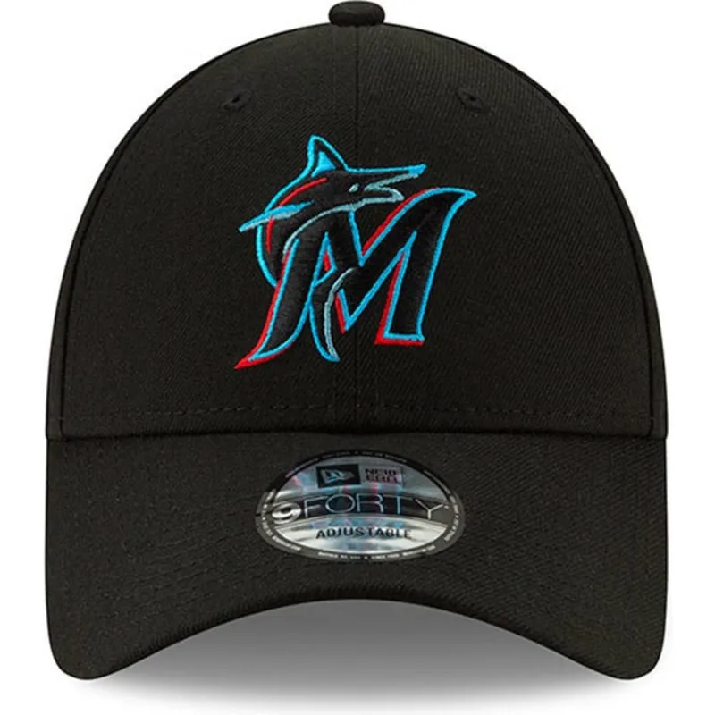 sort-justerbar-kurvet-kasket-9forty-the-league-fra-miami-marlins-mlb-fra-new-era