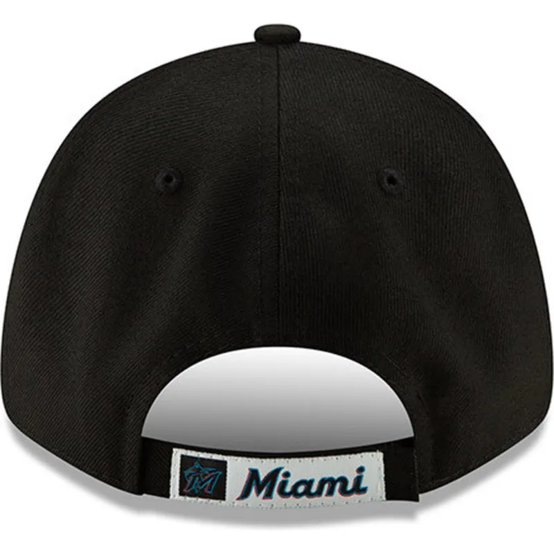 sort-justerbar-kurvet-kasket-9forty-the-league-fra-miami-marlins-mlb-fra-new-era