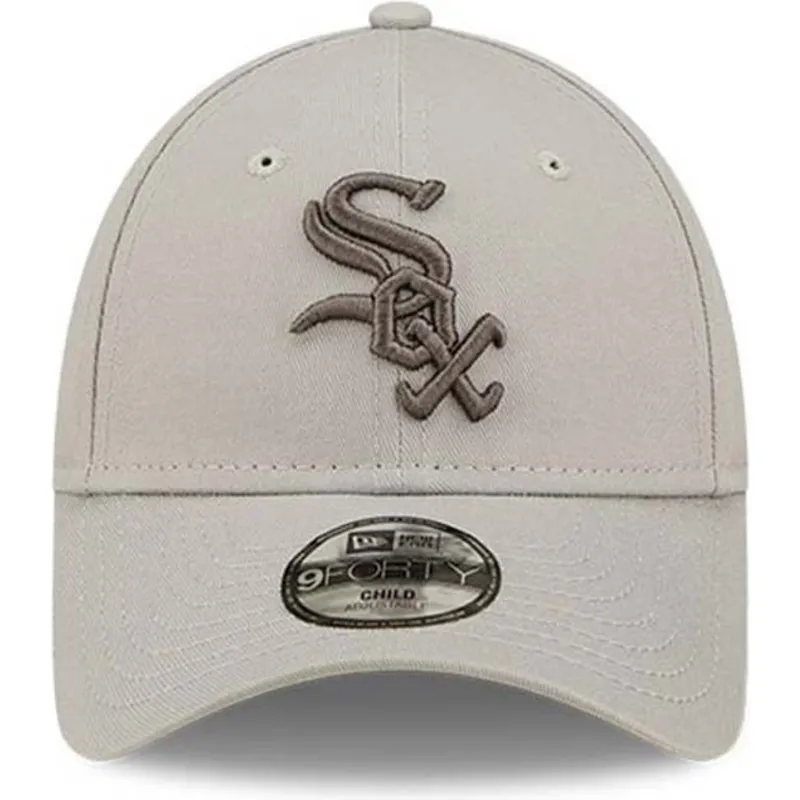 shapka-izvita-bezhov-reguliruem-za-deca-9forty-league-essential-na-chicago-white-sox-mlb-ot-new-era