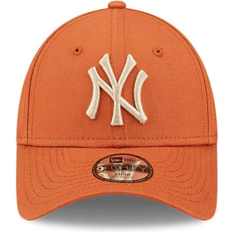 shapka-izvita-oranzhev-reguliruem-za-deca-9forty-league-essential-na-new-york-yankees-mlb-ot-new-era
