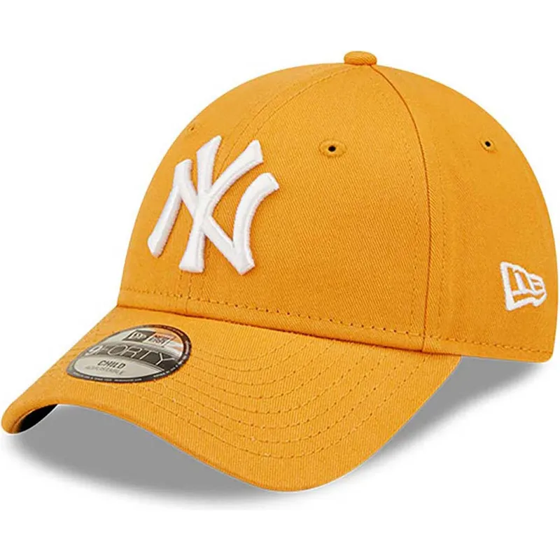 shapka-izvita-oranzhev-reguliruem-za-deca-9forty-league-essential-na-new-york-yankees-mlb-ot-new-era