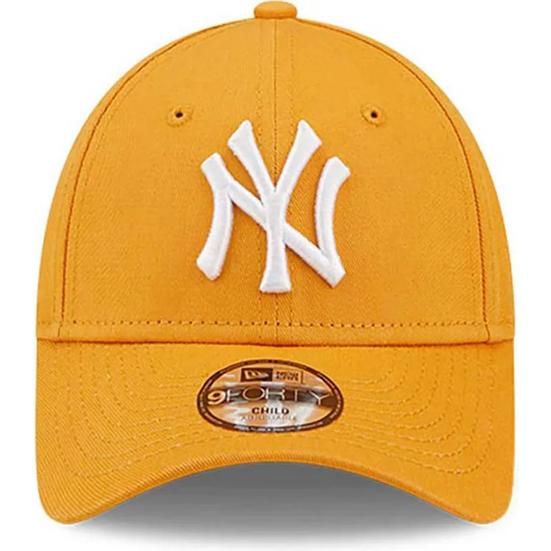 shapka-izvita-oranzhev-reguliruem-za-deca-9forty-league-essential-na-new-york-yankees-mlb-ot-new-era