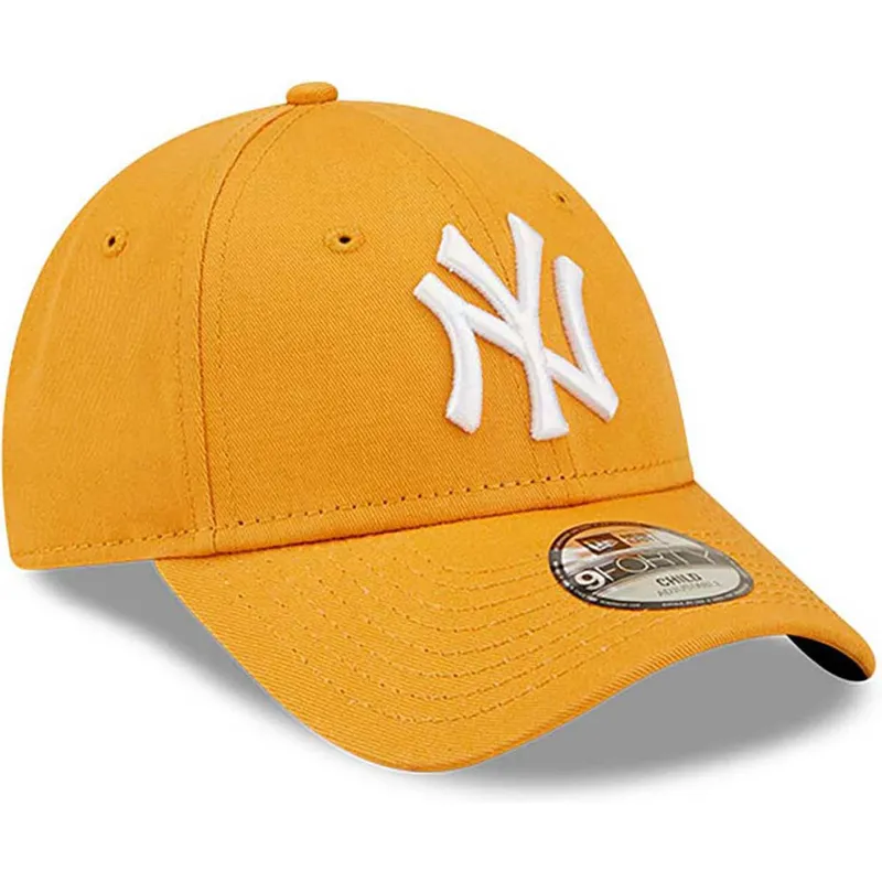 shapka-izvita-oranzhev-reguliruem-za-deca-9forty-league-essential-na-new-york-yankees-mlb-ot-new-era