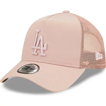 New Era Pink Logo A Frame Tonal Mesh Los Angeles Dodgers MLB Pink Trucker Hat