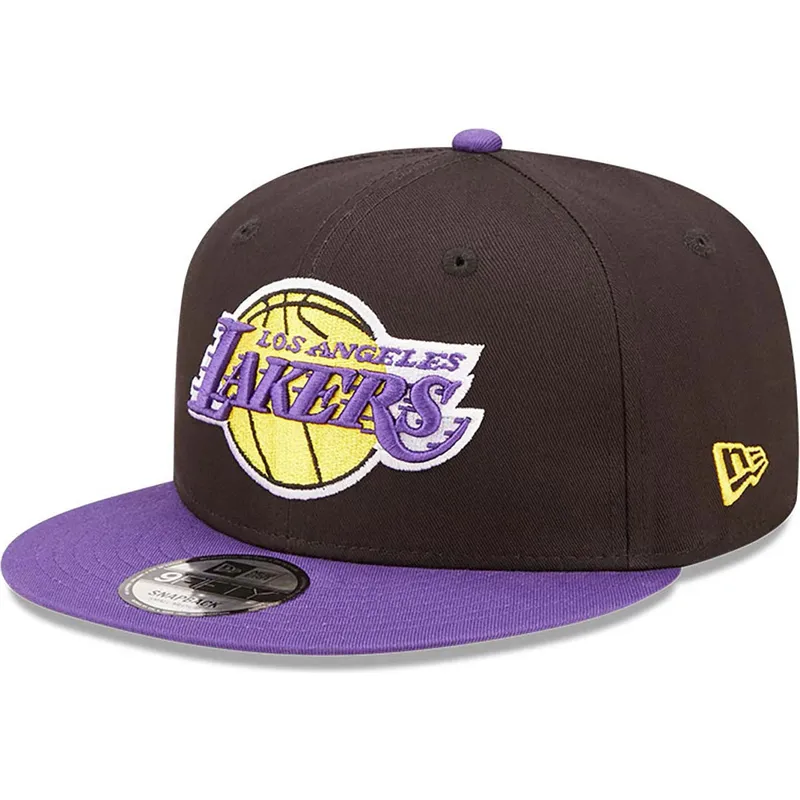 shapka-ploska-cherna-snapbek-9fifty-team-patch-na-los-angeles-lakers-nba-ot-new-era