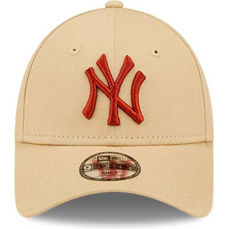shapka-izvita-bezhov-reguliruem-za-deca-9forty-league-essential-na-new-york-yankees-mlb-ot-new-era