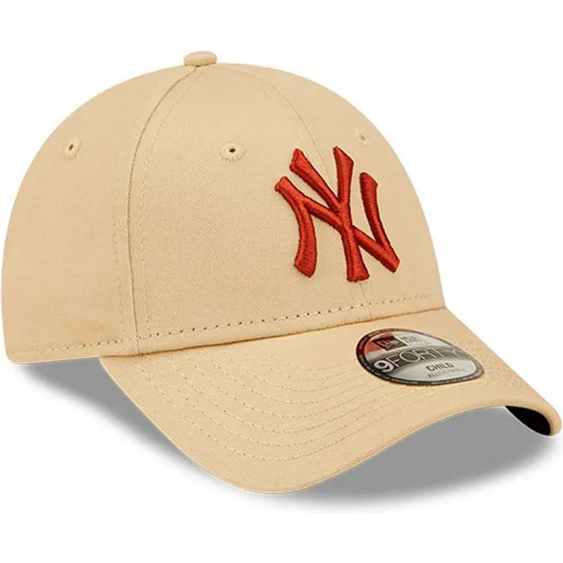 shapka-izvita-bezhov-reguliruem-za-deca-9forty-league-essential-na-new-york-yankees-mlb-ot-new-era