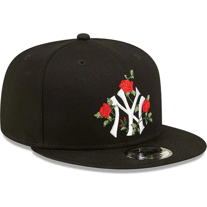 shapka-ploska-cherna-snapbek-9fifty-flower-na-new-york-yankees-mlb-ot-new-era