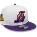 shapka-ploska-byala-snapbek-9fifty-crown-patches-champions-na-los-angeles-lakers-nba-ot-new-era