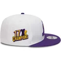 shapka-ploska-byala-snapbek-9fifty-crown-patches-champions-na-los-angeles-lakers-nba-ot-new-era