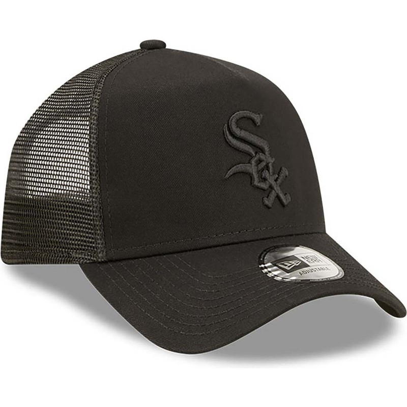 new-era-black-logo-a-frame-tonal-mesh-chicago-white-sox-mlb-black-trucker-hat