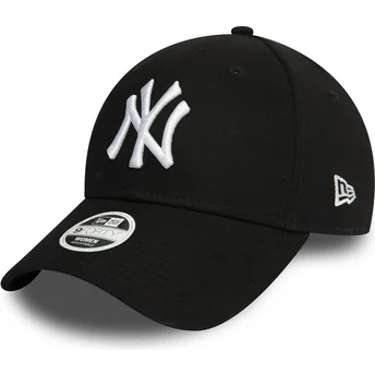 Schwarze verstellbare Curved Cap für Damen 9FORTY Essential der New York Yankees MLB von New Era