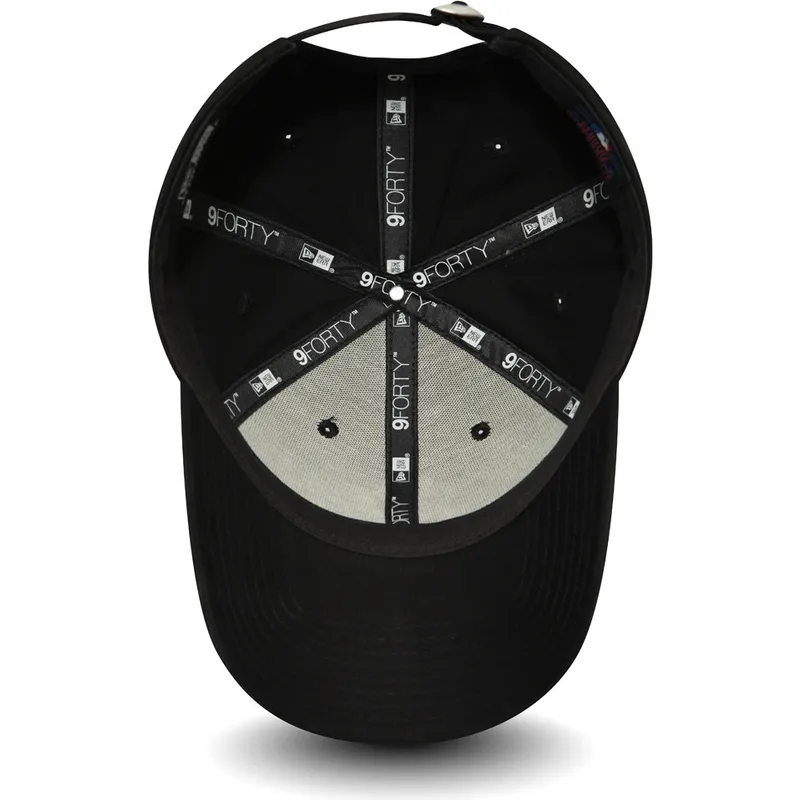 schwarze-verstellbare-curved-cap-fur-damen-9forty-essential-der-new-york-yankees-mlb-von-new-era