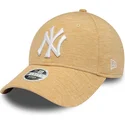 beige-verstellbare-curved-cap-fur-damen-9forty-jersey-der-new-york-yankees-mlb-von-new-era