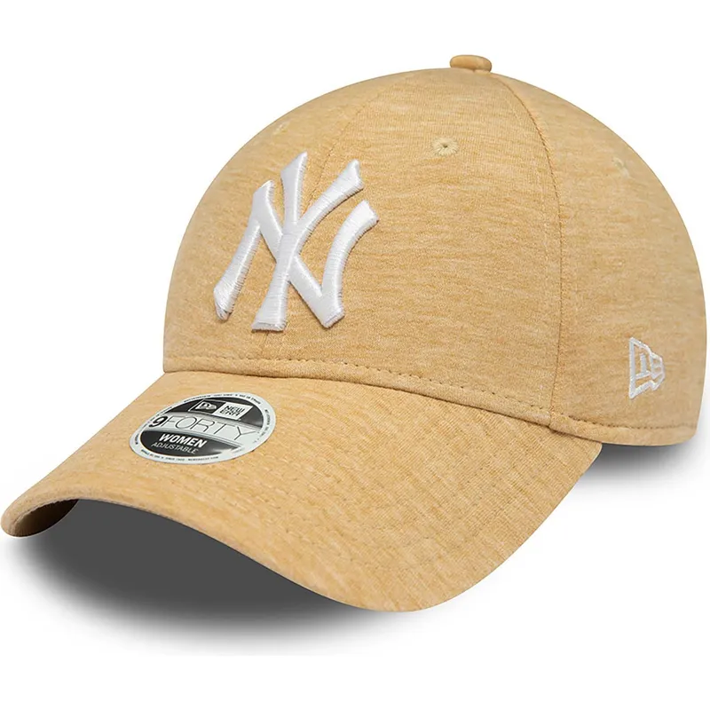 shapka-izvita-bezhov-adjustable-strap-para-mujer-9forty-jersey-na-new-york-yankees-mlb-ot-new-era