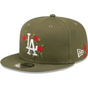 shapka-ploska-zelena-snapbek-9fifty-flower-na-los-angeles-dodgers-mlb-ot-new-era