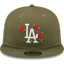 shapka-ploska-zelena-snapbek-9fifty-flower-na-los-angeles-dodgers-mlb-ot-new-era