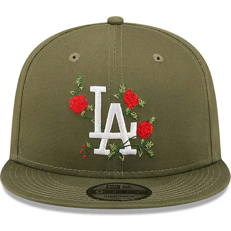shapka-ploska-zelena-snapbek-9fifty-flower-na-los-angeles-dodgers-mlb-ot-new-era