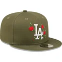shapka-ploska-zelena-snapbek-9fifty-flower-na-los-angeles-dodgers-mlb-ot-new-era
