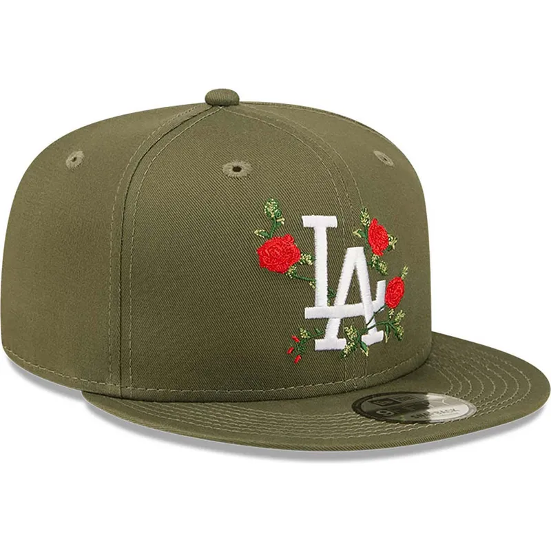 shapka-ploska-zelena-snapbek-9fifty-flower-na-los-angeles-dodgers-mlb-ot-new-era