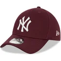 shapka-izvita-chervena-reguliruema-granate-39thirty-league-essential-na-new-york-yankees-mlb-ot-new-era