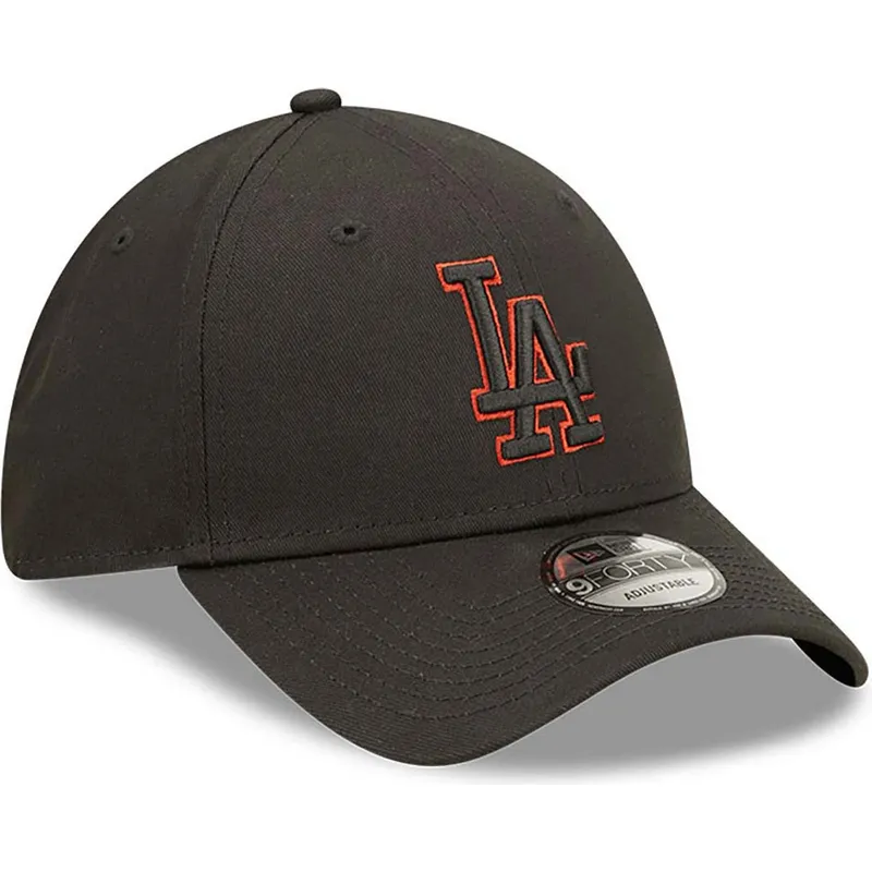 shapka-izvita-cherna-reguliruem-9forty-team-outline-na-los-angeles-dodgers-mlb-ot-new-era