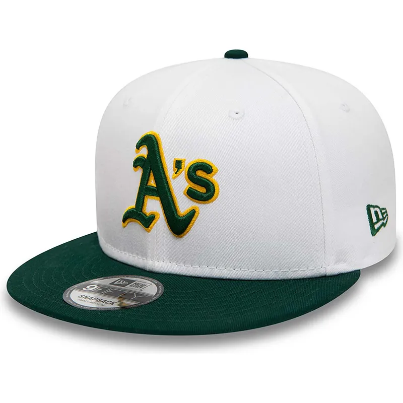 shapka-ploska-byala-snapbek-rickey-henderson-9fifty-crown-patches-na-oakland-athletics-mlb-ot-new-era