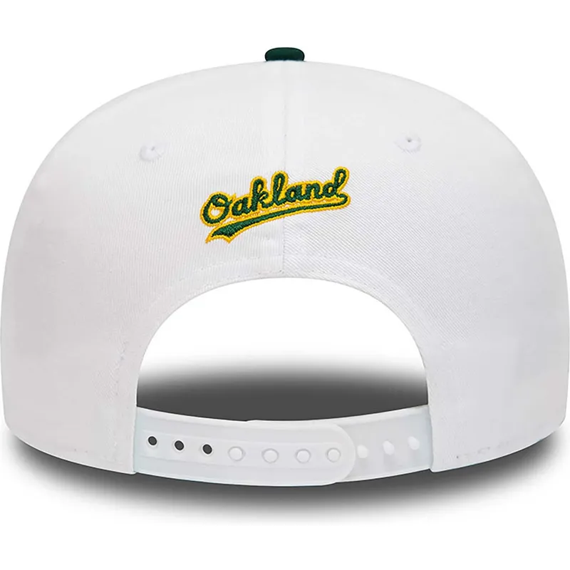 shapka-ploska-byala-snapbek-rickey-henderson-9fifty-crown-patches-na-oakland-athletics-mlb-ot-new-era