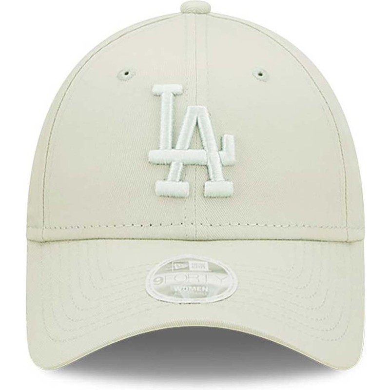 new-era-curved-brim-women-light-green-logo-9forty-league-essential-los-angeles-dodgers-mlb-light-green-adjustable-cap
