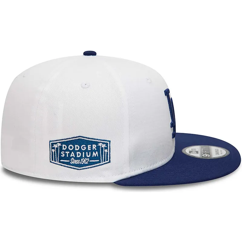 shapka-ploska-byala-snapbek-9fifty-crown-patches-na-los-angeles-dodgers-mlb-ot-new-era