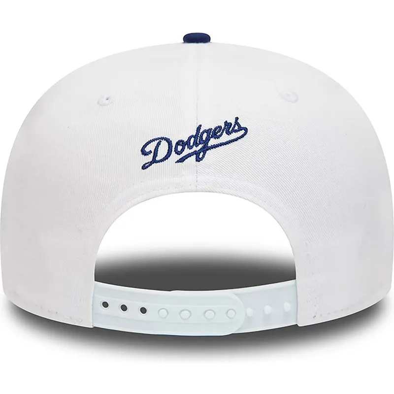 shapka-ploska-byala-snapbek-9fifty-crown-patches-na-los-angeles-dodgers-mlb-ot-new-era