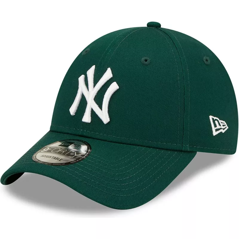 new-era-curved-brim-9forty-league-essential-new-york-yankees-mlb-dark-green-adjustable-cap