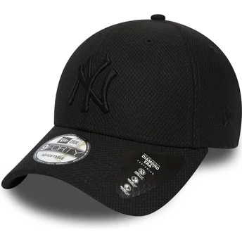 Sort justerbar curved kasket med sort logo 9FORTY Diamond Era fra New York Yankees MLB fra New Era