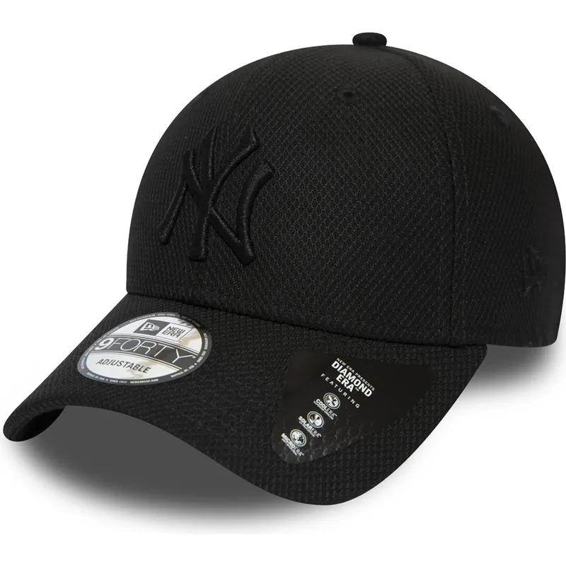 sort-justerbar-curved-kasket-med-sort-logo-9forty-diamond-era-fra-new-york-yankees-mlb-fra-new-era