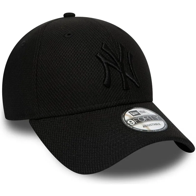 sort-justerbar-curved-kasket-med-sort-logo-9forty-diamond-era-fra-new-york-yankees-mlb-fra-new-era
