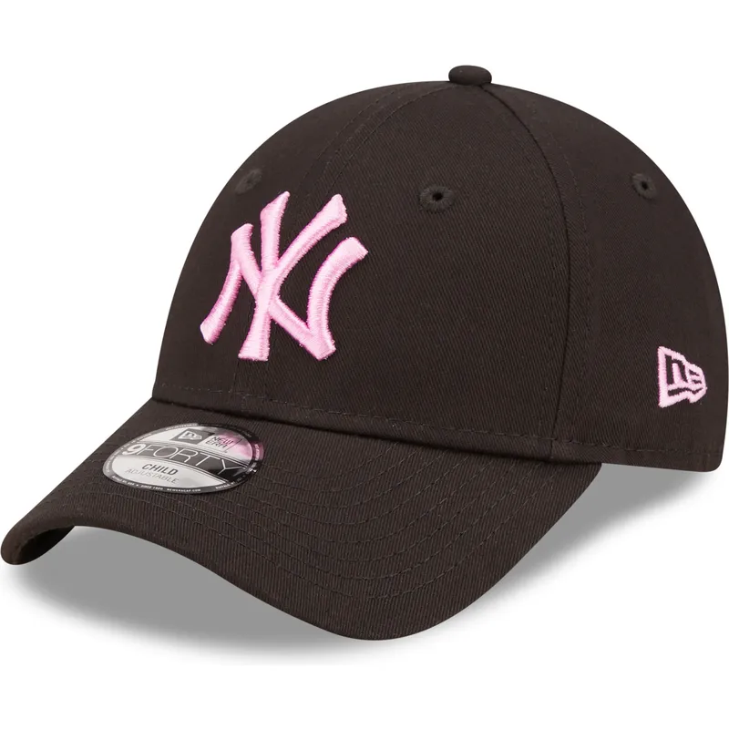 shapka-izvita-cherna-reguliruem-za-deca-rosa-9forty-league-essential-na-new-york-yankees-mlb-ot-new-era