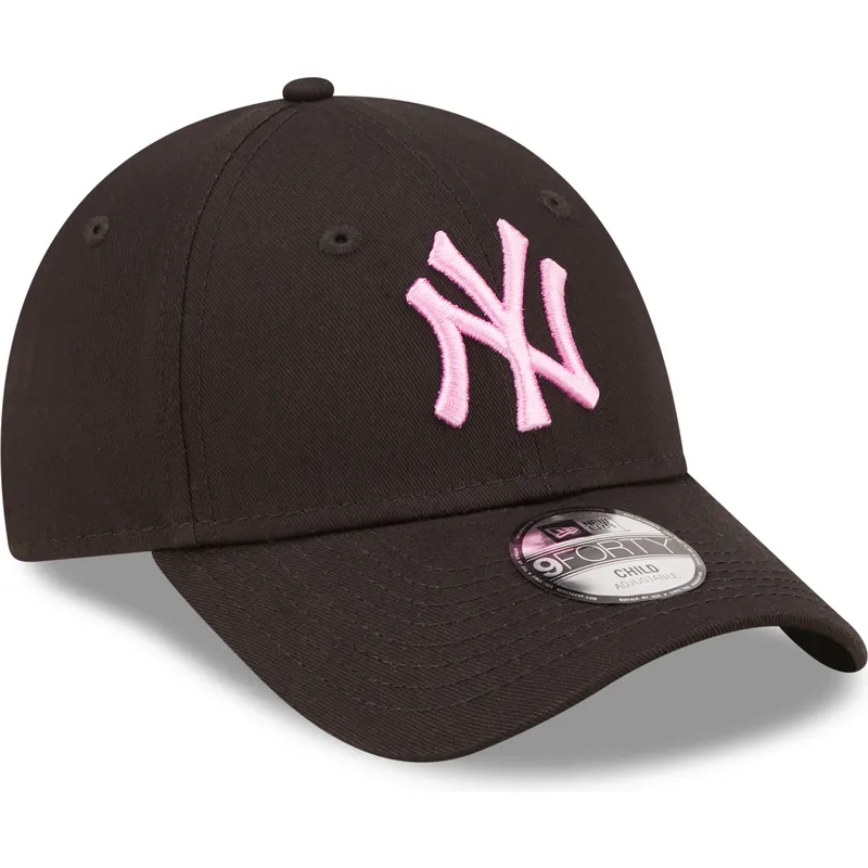 shapka-izvita-cherna-reguliruem-za-deca-rosa-9forty-league-essential-na-new-york-yankees-mlb-ot-new-era