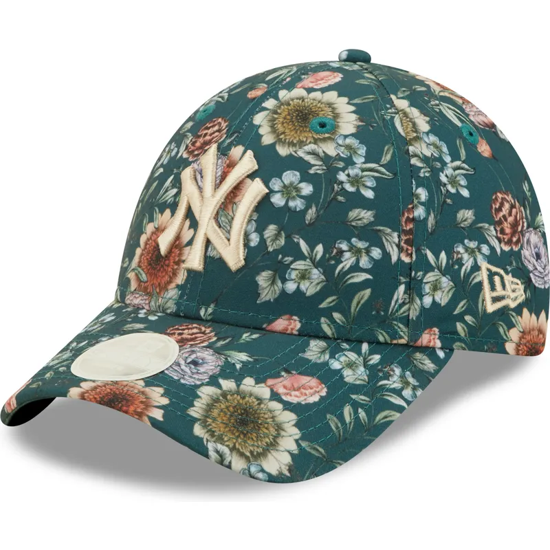 shapka-izvita-zelena-reguliruem-9forty-all-over-print-floral-na-new-york-yankees-mlb-ot-new-era