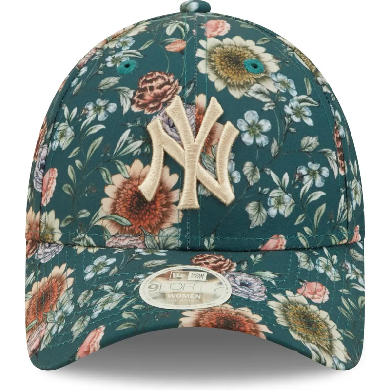 shapka-izvita-zelena-reguliruem-9forty-all-over-print-floral-na-new-york-yankees-mlb-ot-new-era