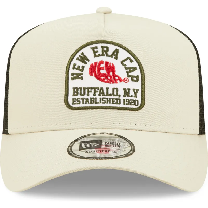 shapka-izvita-traker-bezhov-snapbek-buffalo-new-york-a-frame-state-patch-ot-new-era