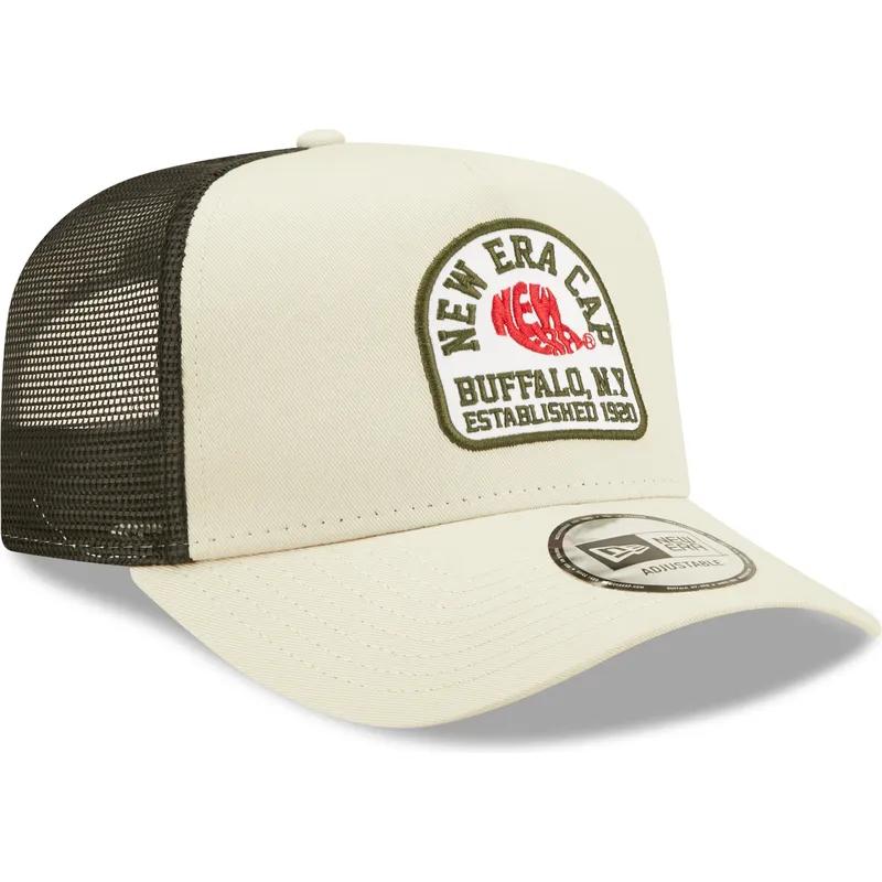 shapka-izvita-traker-bezhov-snapbek-buffalo-new-york-a-frame-state-patch-ot-new-era