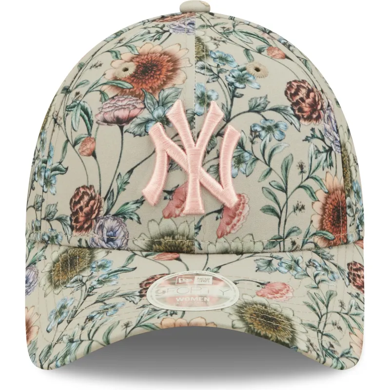 shapka-izvita-bezhov-reguliruem-9forty-all-over-print-floral-na-new-york-yankees-mlb-ot-new-era