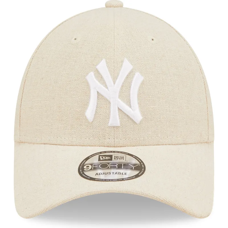 shapka-izvita-bezhov-adjustable-strap-9forty-linen-na-new-york-yankees-mlb-ot-new-era