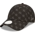 new-era-new-york-yankees-mlb-9forty-justerbar-sort-buet-kasket-til-kvinder-med-monogram