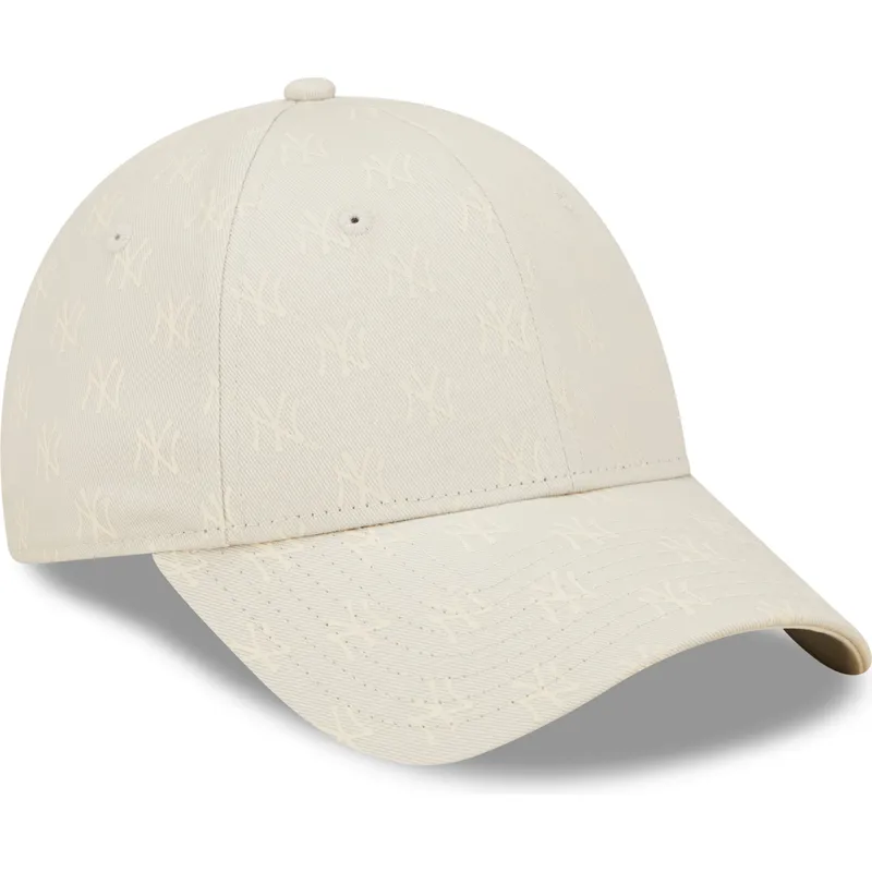 new-era-curved-brim-damska-9forty-monogram-new-york-yankees-mlb-bezhova-reguliruema-shapka