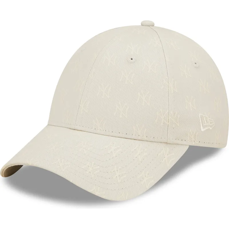 new-era-curved-brim-damska-9forty-monogram-new-york-yankees-mlb-bezhova-reguliruema-shapka