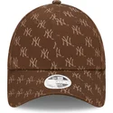 shapka-izvita-kafyav-reguliruem-9forty-monogram-na-new-york-yankees-mlb-ot-new-era