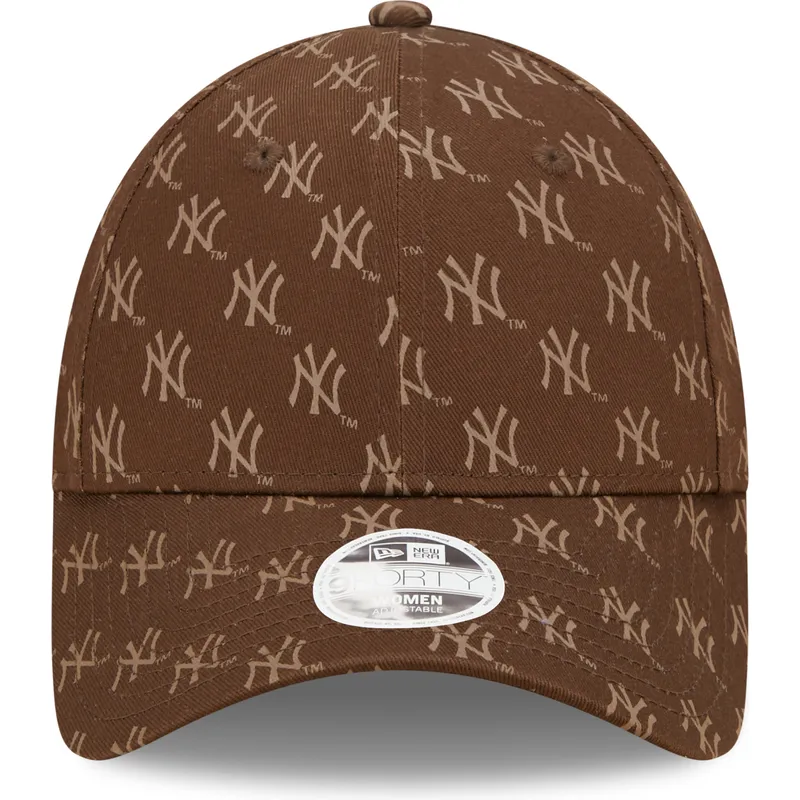shapka-izvita-kafyav-reguliruem-9forty-monogram-na-new-york-yankees-mlb-ot-new-era