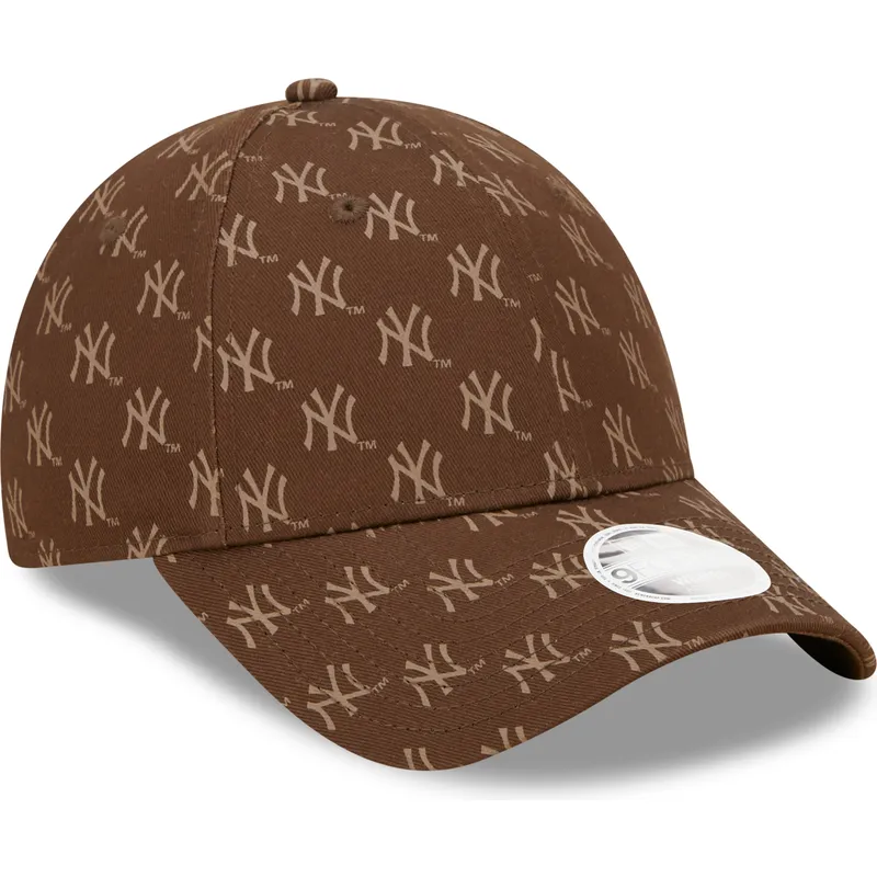 shapka-izvita-kafyav-reguliruem-9forty-monogram-na-new-york-yankees-mlb-ot-new-era